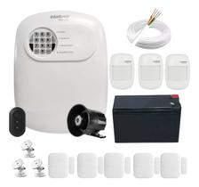 Kit Alarme Sem Fio Intelbras 5 Magnéticos, 3 Infra, 50m de Cabo e Bateria
