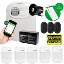 Kit Alarme Sem Fio Intelbras 5 Sensores Infra, Bateria e Sirene