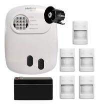 Kit Alarme Sem Fio Intelbras 5 Sensores Infravermelho PET, Sirene e Bateria Kit Alarme Sem Fio Intelbras 5 Sensores Infravermelho PET, Sirene e Bateria