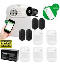 Kit Alarme Sem Fio Intelbras 5 Sensores Infravermelhos, 4 Controles e Bateria