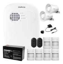 Kit Alarme Sem Fio Intelbras 6 Sensores Infra PET, 2 Sirenes e Bateria Kit Alarme Sem Fio Intelbras 6 Sensores Infra PET, 2 Sirenes e Bateria