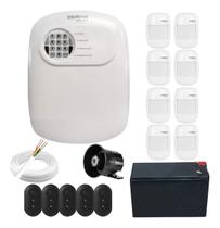 Kit Alarme Sem Fio Intelbras 8 Sensores Infra, 5 Controles e Bateria