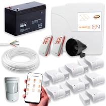 Kit Alarme Sem Fio Wifi Monitoramento Segurança Funciona Sem Energia