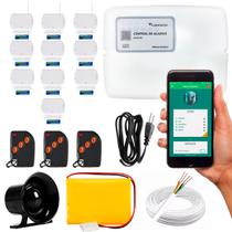 Kit Alarme Wifi 10 Sensores Sem fio de Porta Janela ALW320 Compatec Continente Controle por App