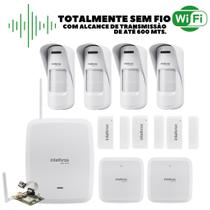 Kit Alarme Wifi Amt 8000 Com Sensores Externos E Magnéticos