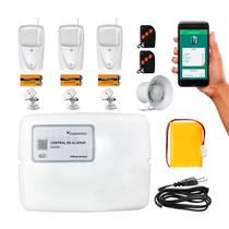 Kit Alarme Wifi Compatec 3 Sensores Presença Pet Com Aplicativo Para Android iOS