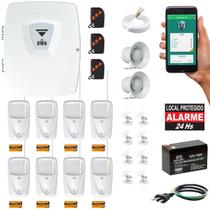 Kit Alarme Wifi Residencial 8 Sensores Infra Pet Sem Fio +nf