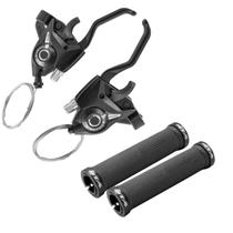 Kit Alavanca Trocador Marcha Bike 21v e Manopla com Travas