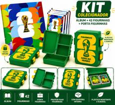 Kit Álbum Brochura Copa 2026 com 42 Figurinhas e Porta Figurinhas Duplo Colecionador