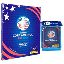 Kit Álbum Capa Dura Copa América USA 2024 + 20 Envelopes Lacrados (100 Figurinhas)