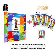 Kit album capa mole 50 pacotinhos 350 figurinhas copa do mundo 2026 fifa world cup Kit album capa mole 50 pacotinhos 350 figurinhas copa do mundo 2026 fifa world cup