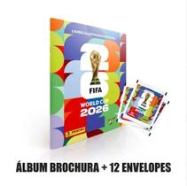 Kit álbum copa 2026 brochura + cartela c/ 12 envelopes