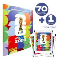 Kit Album Copa Do Mundo 2026 Capa Mole + 70 Figurinhas (10 Pacotinhos)