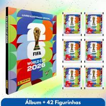 Kit Álbum Copa do Mundo 2026 com 42 Figurinhas Capa Dura