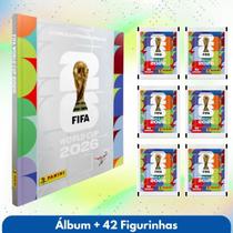 Kit Álbum Copa do Mundo 2026 com 42 Figurinhas Prata Kit Álbum Copa do Mundo 2026 com 42 Figurinhas Prata