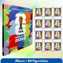 Kit Álbum Copa do Mundo 2026 com 84 Figurinhas Capa Dura