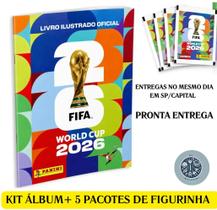 Kit Álbum Copa do Mundo 5 Envelopes de Figurinhas Lacrados Coleção Oficial Completa 2026 Kit Álbum Copa do Mundo 5 Envelopes de Figurinhas Lacrados Coleção Oficial Completa 2026