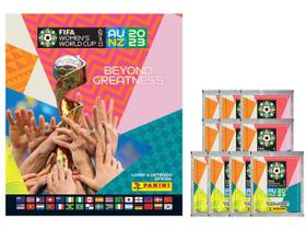 Kit Álbum de Figurinhas Copa do Mundo Feminina Austrália 2023 com 10 Pacotes de Figurinhas Panini