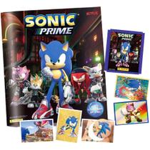 Kit Álbum De Figurinhas Série Sonic Prime + 200 Figurinhas (40 env) Anime Netflix 2024 - Panini