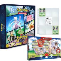 Kit Álbum Pasta Fichário Pokémon GO com Box Equipe Valor Treinadora Candela e 10 Folhas 9 Bolsos TCG - Pokémon Cards Copag