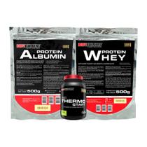KIT Albumina 500g + Whey Protein 500g + Thermo Start 120g Limão - Bodybuilders