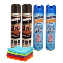 Kit Álcool Desinfetante + Lustra Móveis Poderoso