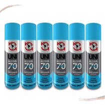 Kit álcool Spray Aerosol 70% Uni1000 Bactericida 300ml 6 Und - UN / 6