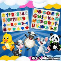 Kit Alfabeto e Tabuleiro Numeral Aprendizado Ingles Encaixe Madeira c/ 5 Alinhavos Educativo Animais Fazenda Kit Alfabeto e Tabuleiro Numeral Aprendizado Ingles Encaixe Madeira c/ 5 Alinhavos Educativo Animais Fazenda