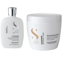 Kit Alfaparf Diamond Semi Di Lino Shampoo 250ml Máscara 500ml Brilho Maciez e Cabelos Saudáveis