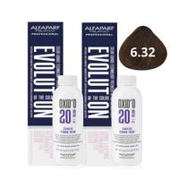 Kit Alfaparf Evolution Of The Color 6.32 Louro Escuro Dourado Irisé 60ml + OX 20V 90ml - 2 Unidades Kit Alfaparf Evolution Of The Color 6.32 Louro Escuro Dourado Irisé 60ml + OX 20V 90ml - 2 Unidades