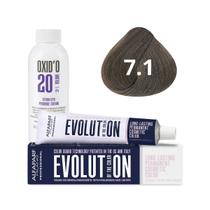 Kit Alfaparf Evolution Of The Color 7.1 Louro Médio Cinza 60ml + OX 20V 90ml Kit Alfaparf Evolution Of The Color 7.1 Louro Médio Cinza 60ml + OX 20V 90ml