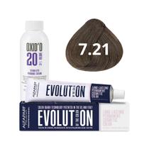 Kit Alfaparf Evolution Of The Color 7.21 Louro Médio Irisé Cinza 60ml + OX 20V 90ml Kit Alfaparf Evolution Of The Color 7.21 Louro Médio Irisé Cinza 60ml + OX 20V 90ml