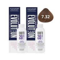 Kit Alfaparf Evolution Of The Color 7.32 Louro Médio Dourado Irisé 60ml + OX 20V 90ml - 2 Unidades Kit Alfaparf Evolution Of The Color 7.32 Louro Médio Dourado Irisé 60ml + OX 20V 90ml - 2 Unidades