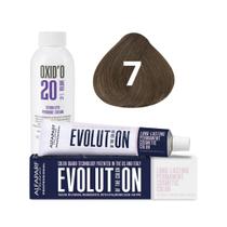 Kit Alfaparf Evolution Of The Color 7 Louro Médio 60ml + OX 20V 90ml