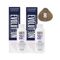 Kit Alfaparf Evolution Of The Color 8 Louro Claro 60ml + OX 20V 90ml - 2 Unidades