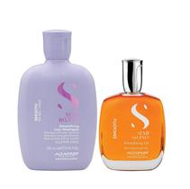 Kit Alfaparf Professional Semi Di Lino Smooth Smoothing - Shampoo 250ml + Óleo 100ml Kit Alfaparf Professional Semi Di Lino Smooth Smoothing - Shampoo 250ml + Óleo 100ml