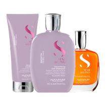 Kit Alfaparf SDL Smooth - Sh 250ml + Cond 200ml + Óleo 100ml