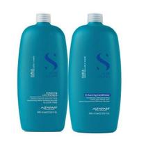 Kit Alfaparf Semi Di Lino Curls shampoo 1L e condicionador 1L cachos hidratados definidos e macios