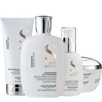 Kit Alfaparf Semi Di Lino Diamond Brilho e Maciez com Shampoo Máscara Condicionador e Fluido