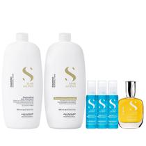 Kit Alfaparf Semi Di Lino Diamond - Shampoo 1L + Condicionador 1L + Cristalli 50ml + 3x Ampola 13ml Kit Alfaparf Semi Di Lino Diamond - Shampoo 1L + Condicionador 1L + Cristalli 50ml + 3x Ampola 13ml