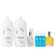 Kit Alfaparf Semi Di Lino Diamond - Shampoo 1L + Condicionador 1L + Cristalli 50ml + Fluído 125ml + 3x Ampola 13ml Kit Alfaparf Semi Di Lino Diamond - Shampoo 1L + Condicionador 1L + Cristalli 50ml + Fluído 125ml + 3x Ampola 13ml