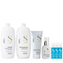 Kit Alfaparf Semi Di Lino Diamond - Shampoo 1L + Condicionador 1L + Leave in 200ml + Fluído 125ml + 3x Ampola 13ml Kit Alfaparf Semi Di Lino Diamond - Shampoo 1L + Condicionador 1L + Leave in 200ml + Fluído 125ml + 3x Ampola 13ml