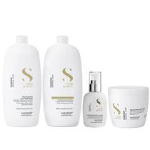 Kit Alfaparf Semi Di Lino Diamond - Shampoo 1L + Condicionador 1L + Máscara 500ml + Fluído 125ml Kit Alfaparf Semi Di Lino Diamond - Shampoo 1L + Condicionador 1L + Máscara 500ml + Fluído 125ml