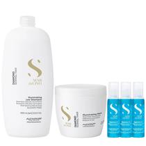 Kit Alfaparf Semi Di Lino Diamond - Shampoo 1L + Máscara 500ml + 3x Ampola 13ml Kit Alfaparf Semi Di Lino Diamond - Shampoo 1L + Máscara 500ml + 3x Ampola 13ml