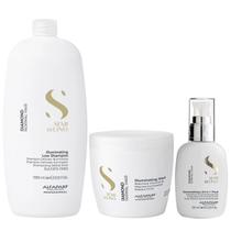 Kit Alfaparf Semi Di Lino Diamond - Shampoo 1L + Máscara 500ml + Fluído 125ml Kit Alfaparf Semi Di Lino Diamond - Shampoo 1L + Máscara 500ml + Fluído 125ml