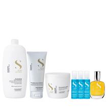 Kit Alfaparf Semi Di Lino Diamond - Shampoo 1L + Máscara 500ml + Leave in 200ml + Cristalli 50ml + 3x Ampola 13ml Kit Alfaparf Semi Di Lino Diamond - Shampoo 1L + Máscara 500ml + Leave in 200ml + Cristalli 50ml + 3x Ampola 13ml