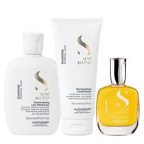Kit Alfaparf Semi Di Lino Diamond - Shampoo 250ml + Condicionador 200ml + Cristalli 50ml Kit Alfaparf Semi Di Lino Diamond - Shampoo 250ml + Condicionador 200ml + Cristalli 50ml