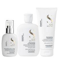 Kit Alfaparf Semi Di Lino Diamond - Shampoo 250ml + Condicionador 200ml + Fluído 125ml Kit Alfaparf Semi Di Lino Diamond - Shampoo 250ml + Condicionador 200ml + Fluído 125ml