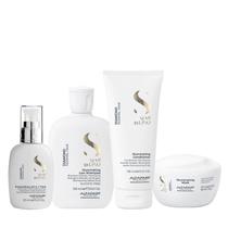 Kit Alfaparf Semi Di Lino Diamond - Shampoo 250ml + Condicionador 200ml + Máscara 200ml + Fluído 125ml Kit Alfaparf Semi Di Lino Diamond - Shampoo 250ml + Condicionador 200ml + Máscara 200ml + Fluído 125ml