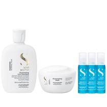 Kit Alfaparf Semi Di Lino Diamond - Shampoo 250ml + Máscara 200ml + 3x Ampola 13ml Kit Alfaparf Semi Di Lino Diamond - Shampoo 250ml + Máscara 200ml + 3x Ampola 13ml